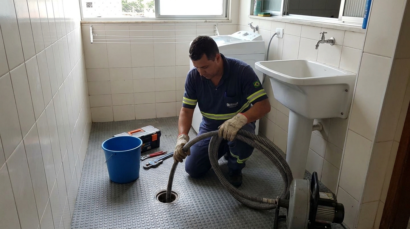 Desentupimento de ralo residencial em Patos de Minas‑MG